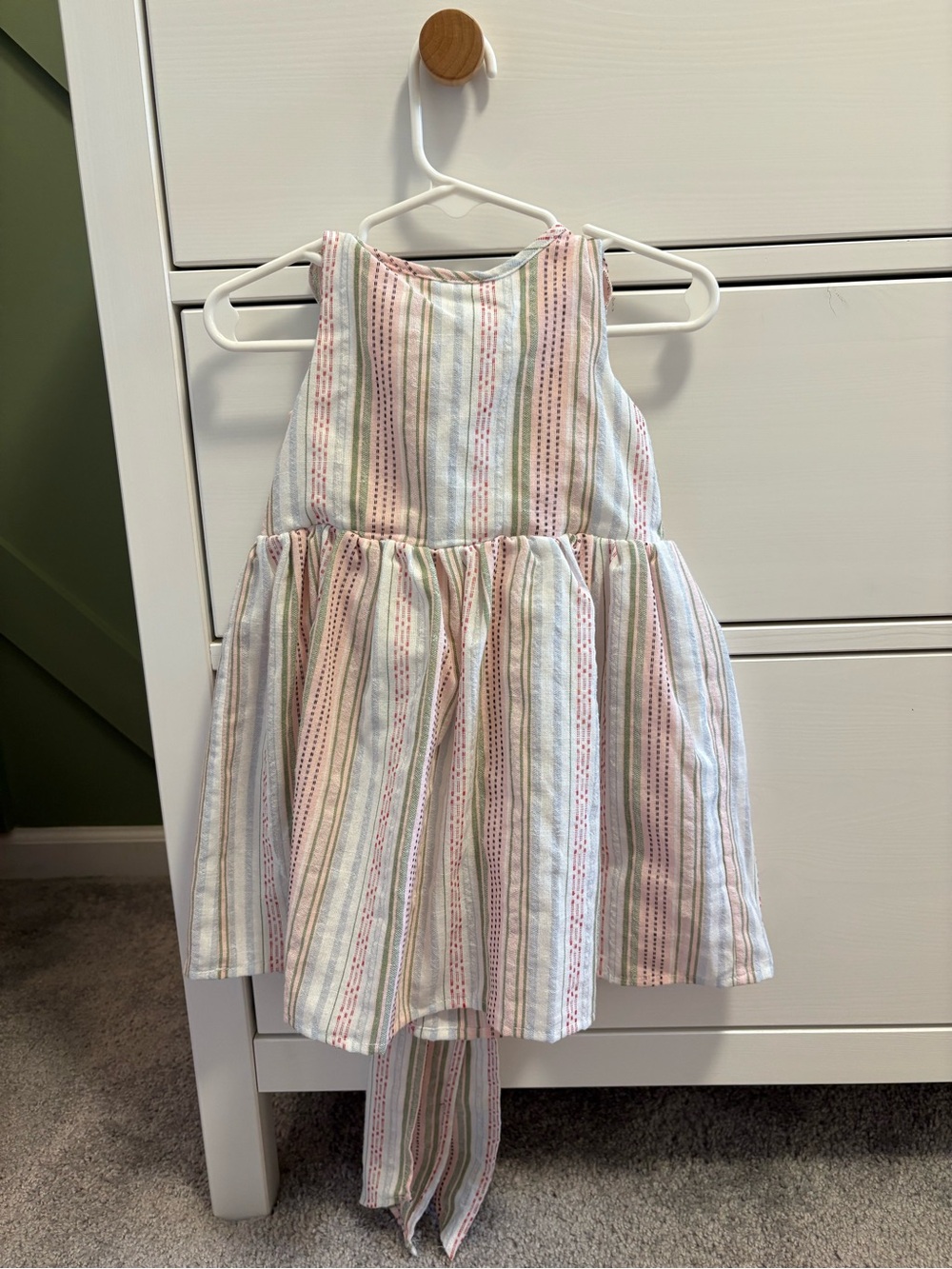 Girls' Pastel Striped Summer Dress - Pink & Mint
